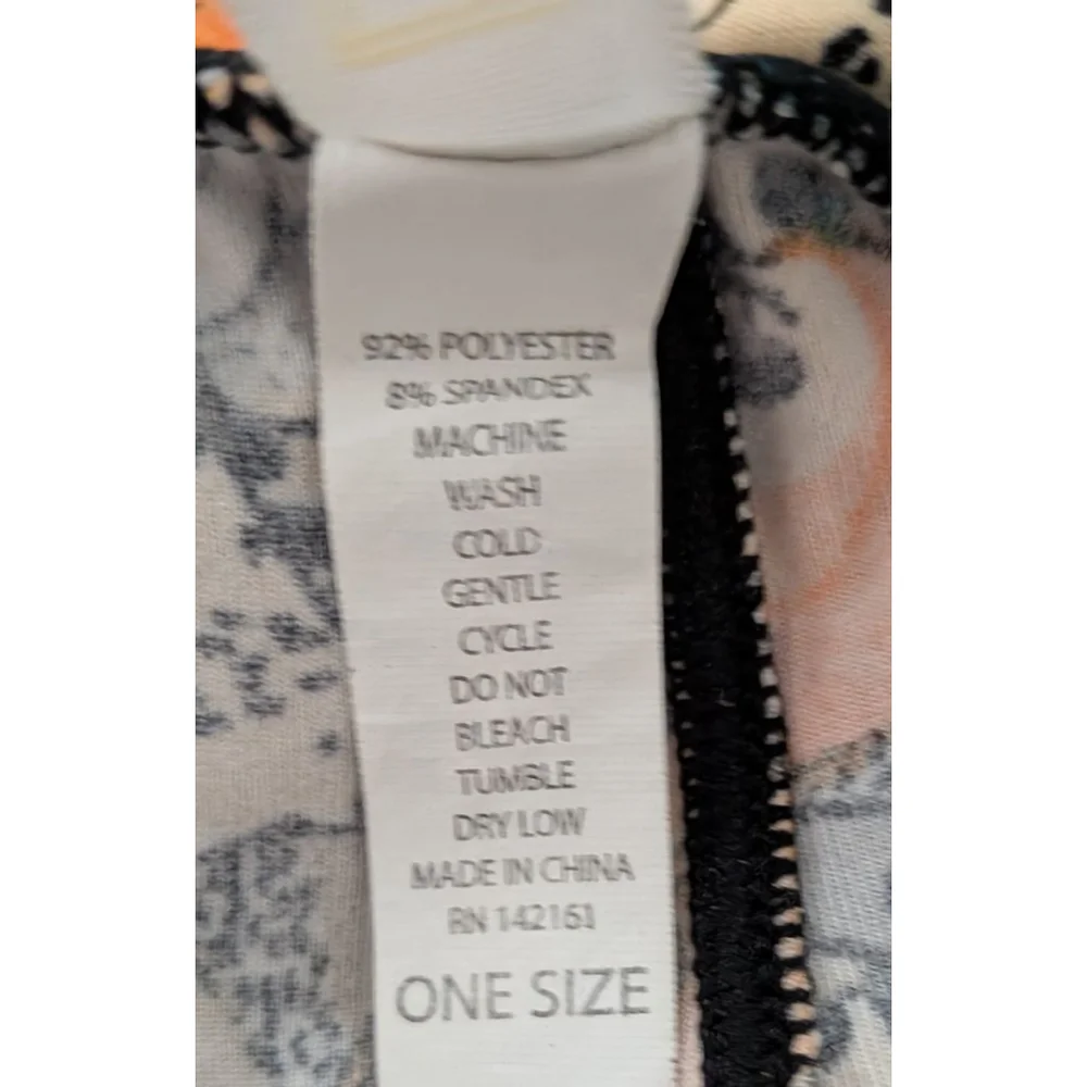 Women's LuLaRoe Gray Orange Animal Print Leggings ONE SIZE